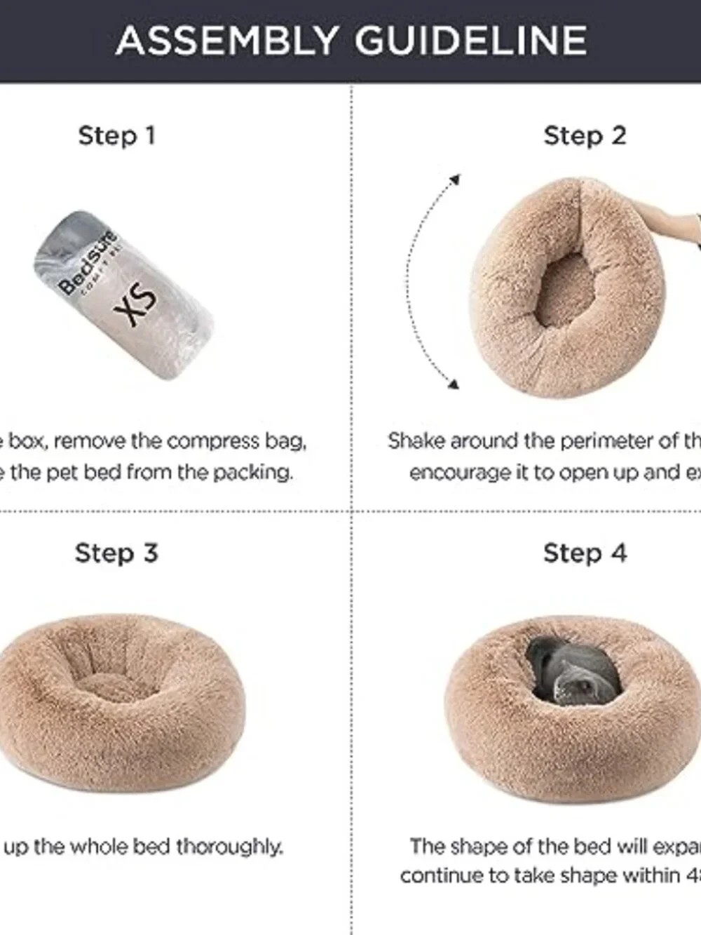 New Calming Dog Bed for Medium Dogs - Donut Washable Medium Pet Bed, Anti-Slip